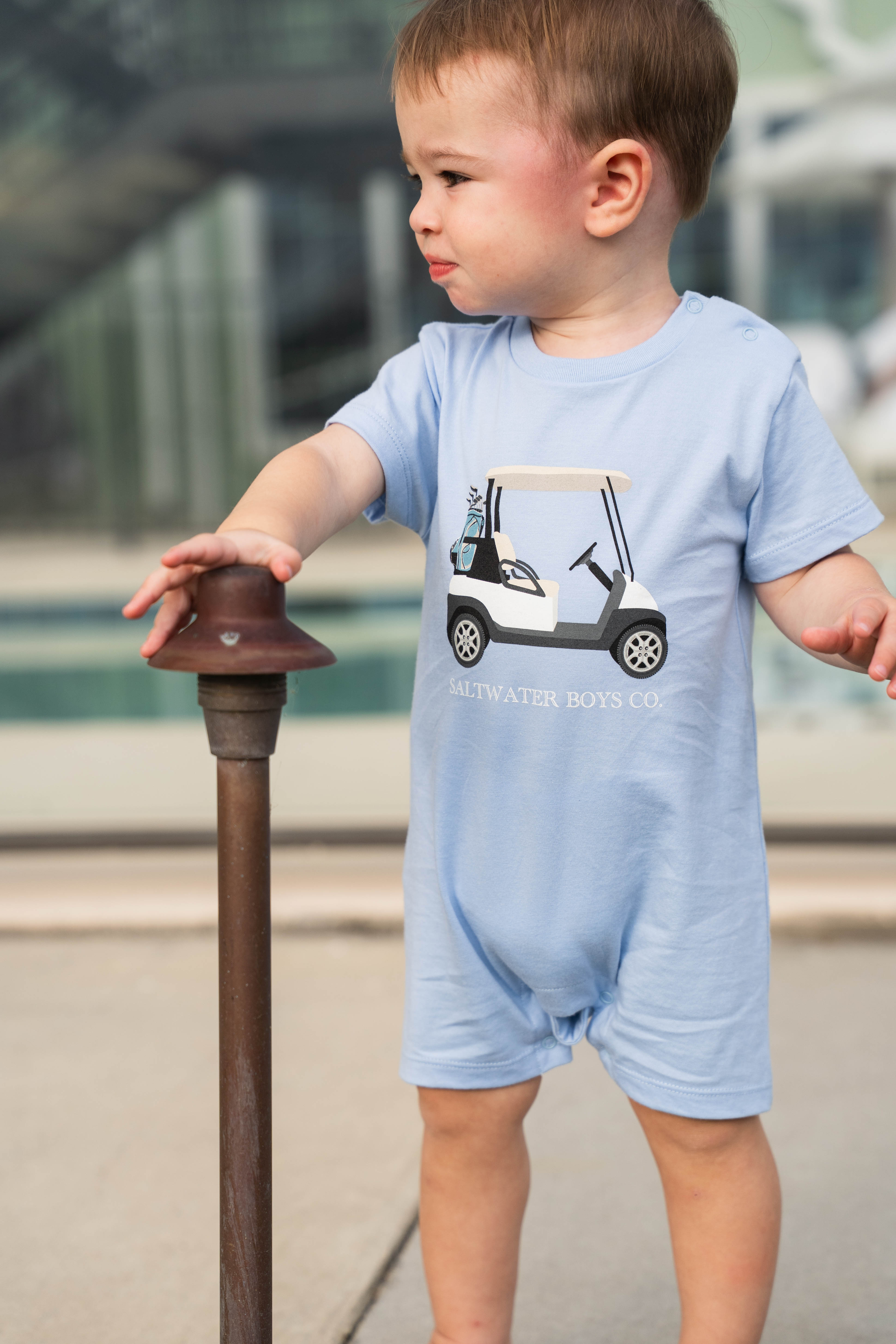 Golf Cart T-Shirt Romper - Blue