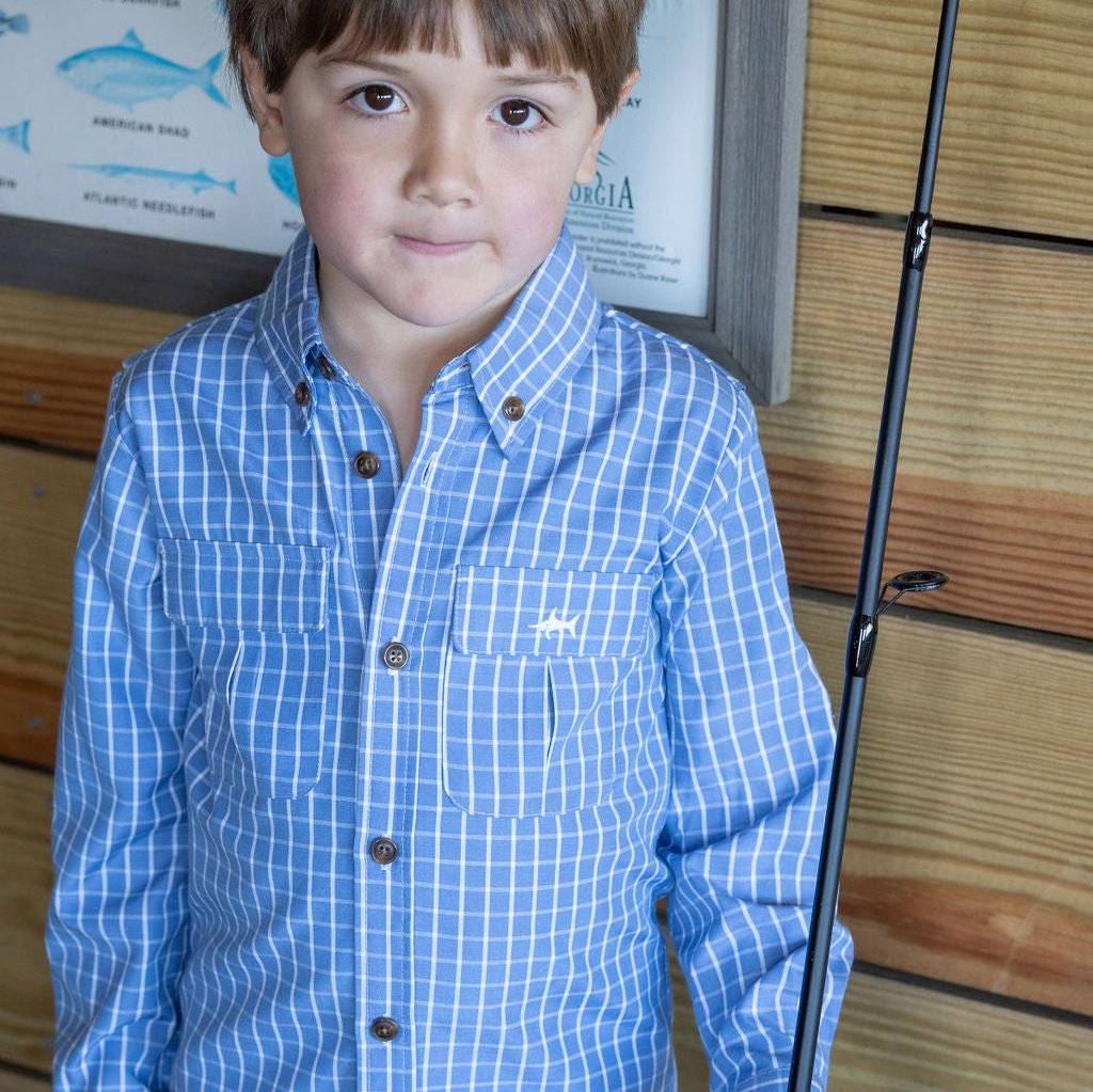 Flagler Fishing Shirt - Blue Plaid