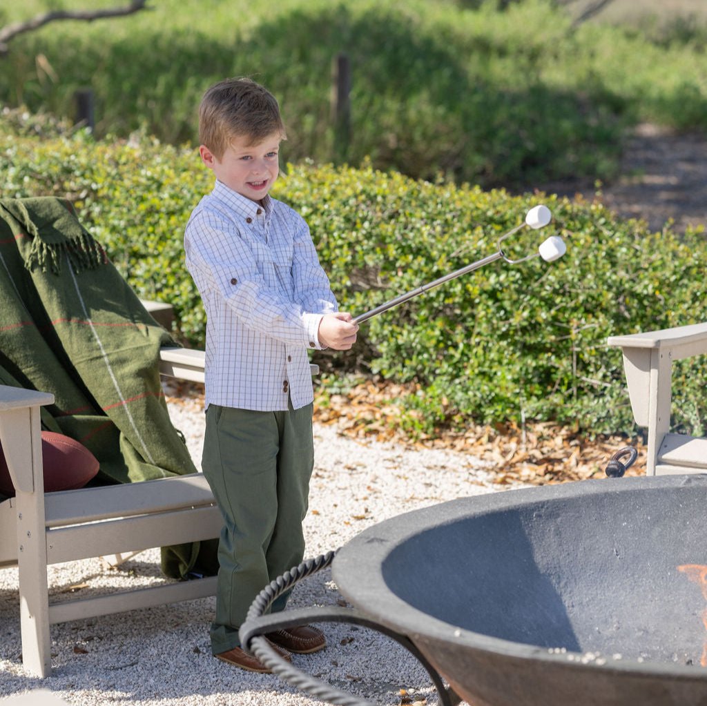 Flagler Fishing Shirt - Khaki Plaid