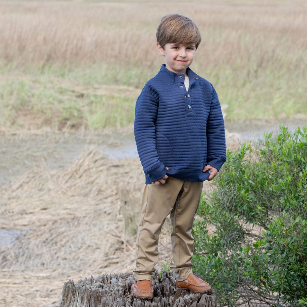 Lanier Quilted Pullover - Navy